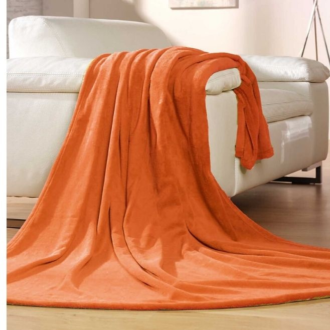 Logo trade mainoslahjat tuotekuva: Memphis fleece huopa, 150x200 cm, oranssi