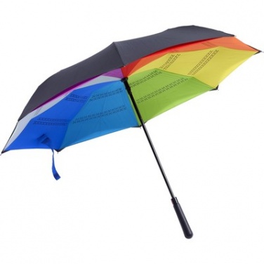 Logotrade mainostuotet kuva: Ümberpööratav kirju automaatne vihmavari, värviline