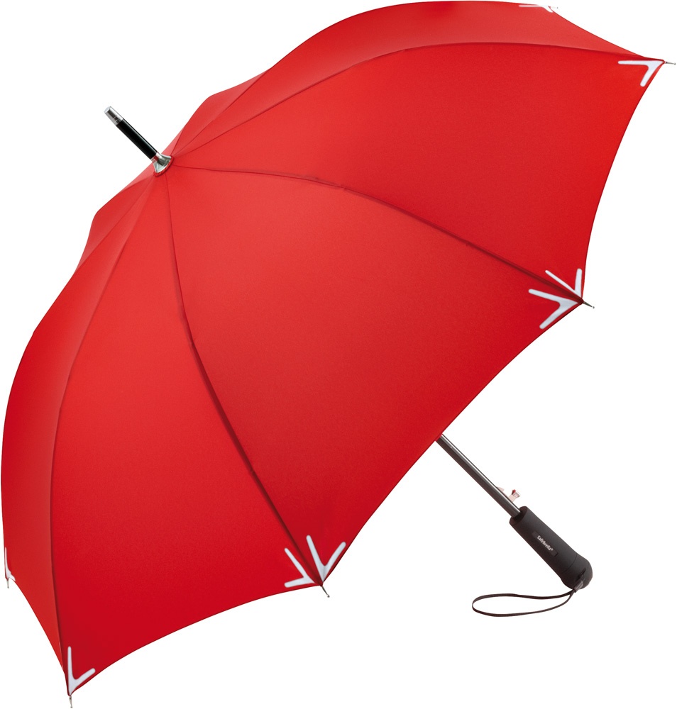 Logotrade mainoslahjat ja liikelahjat tuotekuva: Helkurdetailidega vihmavari AC regular Safebrella® LED, 7571, punane