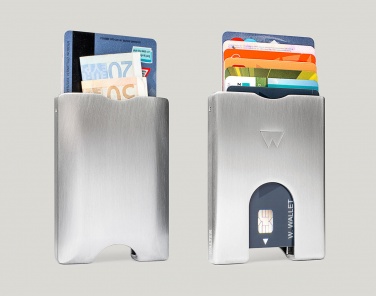 Logo trade liikelahjat tuotekuva: Korttikotelo Walter Wallet lompakko alumiini, hopea