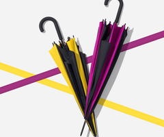 Logo trade mainoslahjat tuotekuva: Keltainen ja musta sateenvarjo Saint Tropez