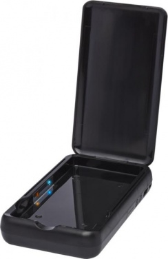 Logo trade liikelahjat tuotekuva: Nucleus UV-älypuhelimen steriloitilaite, 10000 mAh virtapankki, musta