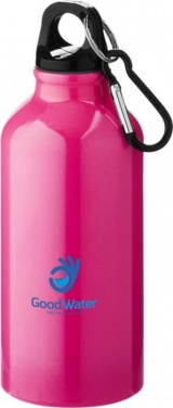 Logo trade mainoslahjat tuotekuva: Oregon-juomapullo ja kiinnityskoukku, neon pinkki