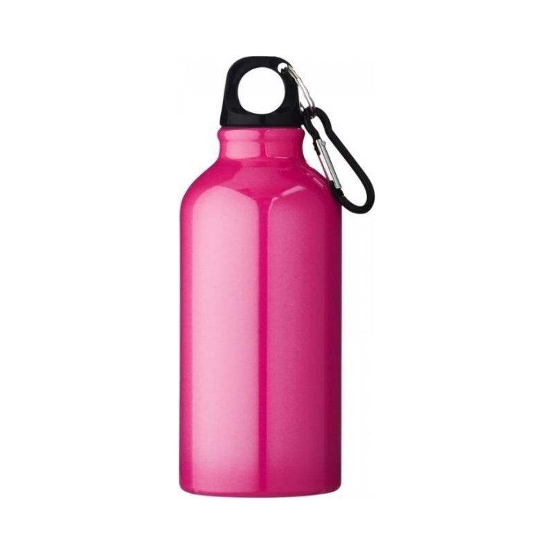 Logotrade mainoslahja ja liikelahja kuva: Oregon-juomapullo ja kiinnityskoukku, neon pinkki