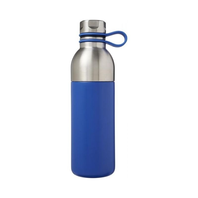 Logotrade mainostuote tuotekuva: Koln 590 ml:n kuparinvärinen alipaine-eristetty juomapullo, sininen