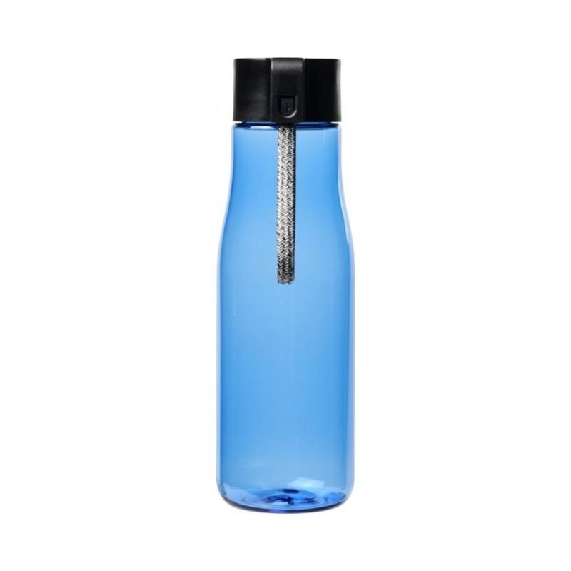 Logo trade mainoslahja ja liikelahja tuotekuva: Latauskaapelillinen 640 ml:n Ara Tritan™ -juomapullo, sininen