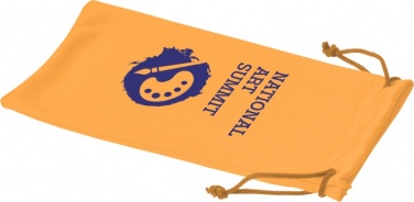 Logo trade liikelahja mainoslahja tuotekuva: Clean-mikrokuitupussi aurinkolaseille, neonoranssi