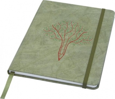 Logotrade liikelahja tuotekuva: Breccia-muistikirja kivipaperilla, koko A5, vihreä