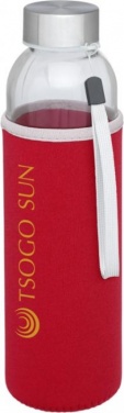 Logotrade mainostuote tuotekuva: Bodhi-juomapullo, lasinen, 500 ml, punainen