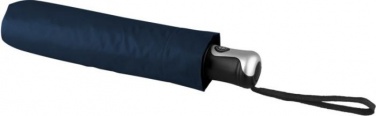 Logotrade mainostuote tuotekuva: 21.5" Alex 3-osainen automaattinen sateenvarjo, tummansininen - hopea