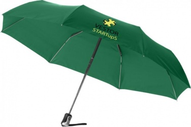 Logotrade mainostuote tuotekuva: 21.5" Alex 3-osainen automaattinen sateenvarjo, vihreä