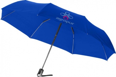 Logo trade mainostuotet tuotekuva: 21.5" Alex 3-osainen automaattinen sateenvarjo, sininen