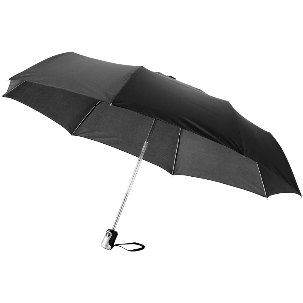 Logo trade liikelahja mainoslahja tuotekuva: 21.5" Alex 3-osainen automaattinen sateenvarjo, musta