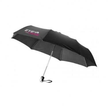 Logotrade liikelahja mainoslahja kuva: 21.5" Alex 3-osainen automaattinen sateenvarjo, musta