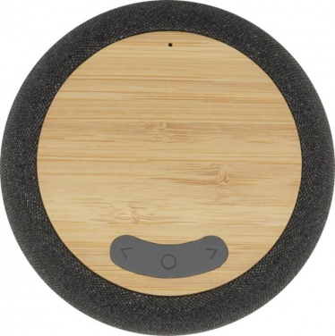 Logotrade liikelahjat mainoslahjat tuotekuva: Ecofiber bambu Bluetooth®-kaiutin ja langaton latausalusta, harmaa