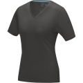 Kawartha short sleeve women's organic V-neck t-shirt, Myrskyn harmaa