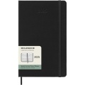 Moleskine kovakantinen pystysuuntainen L- kalenteri 12 kuukaudelle, Tasainen musta