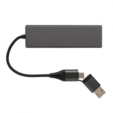 Logotrade liikelahja mainoslahja kuva: Terra RCS alumiininen USB-hub 3 portilla