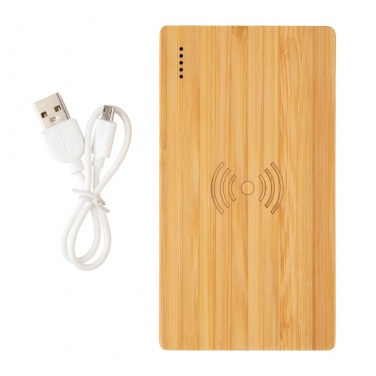 Logotrade liikelahja mainoslahja kuva: Bamboo 4000 mAh:n langaton 5W varavirtalähde