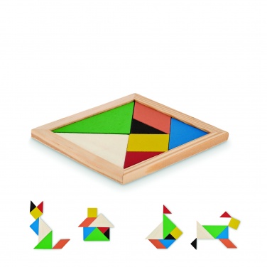 Logo trade mainostuote kuva: Tangram-palapeli puusta