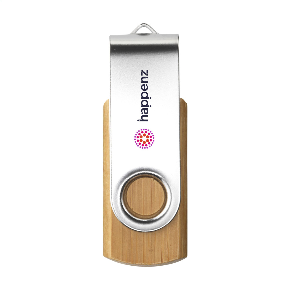 Logo trade liikelahja kuva: USB Twist Bamboo 8GB