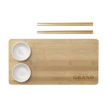 Logo trade mainostuote kuva: Temaki Bamboo Sushi Tray lahjasetti