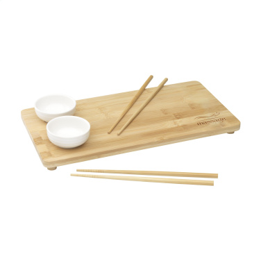 Logotrade mainostuote tuotekuva: Temaki Bamboo Sushi Tray lahjasetti