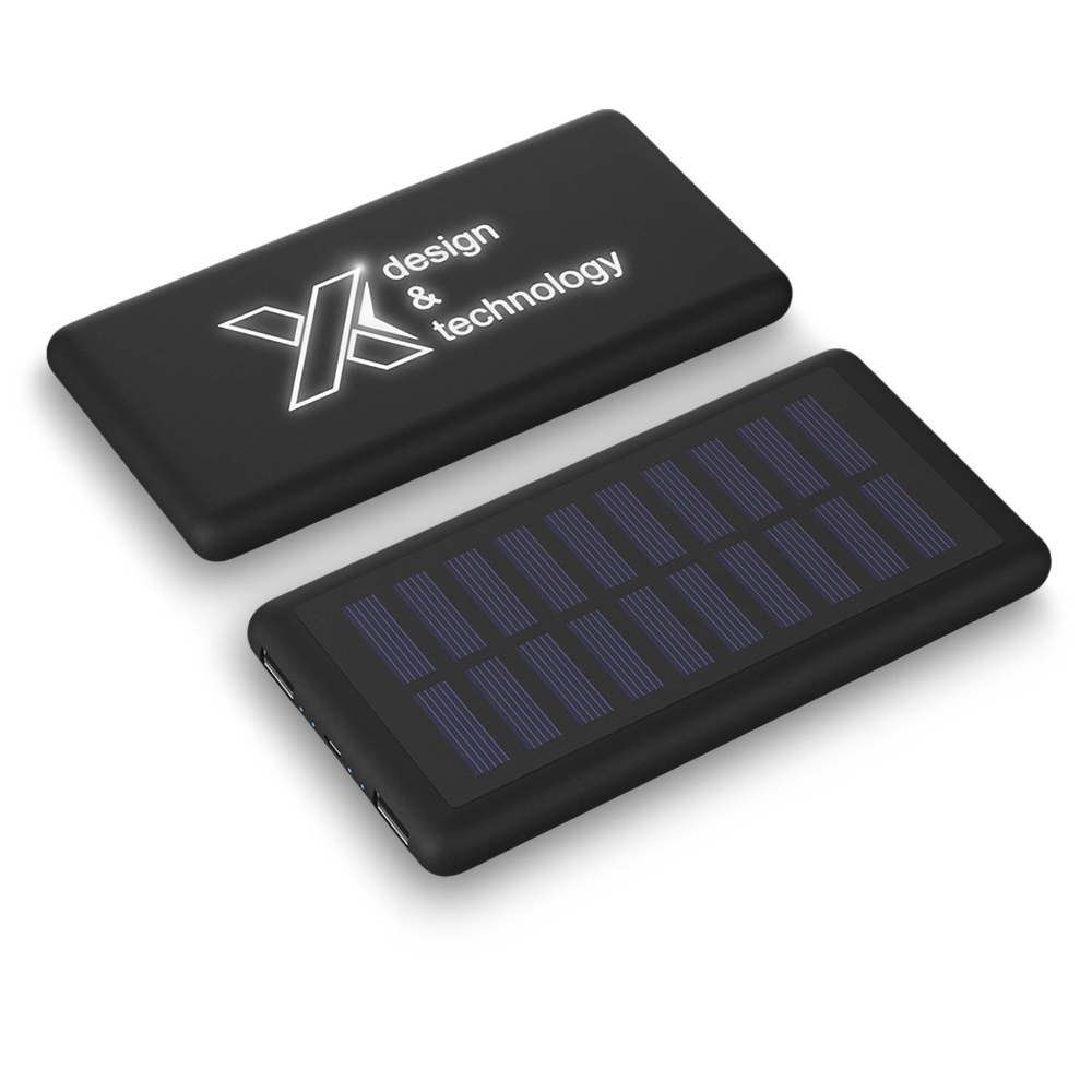 Logo trade liikelahja kuva: SCX.design P30 8000 mAh solar varavirtalähde, valaistuva