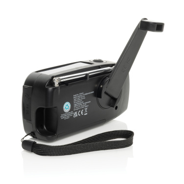 Logotrade mainostuote tuotekuva: RescueWave hätätilaradio, valmistettu RCS-kierrätysmuovista.