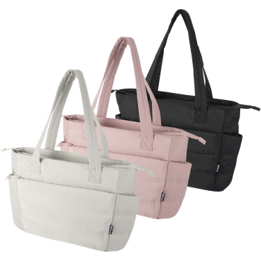 Logo trade mainostuote kuva: Puffer 15,6 tuuman GRS-kierrätetystä materiaalista valmistettu kannettavan tietokoneen laukku, 18 l 