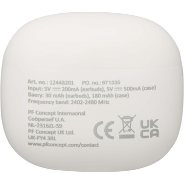 Logo trade liikelahjat tuotekuva: Alterf kierrätysmuovista valmistetut langattomat True Wireless Bluetooth® -kuulokkeet silikonisilla korvasovittimilla