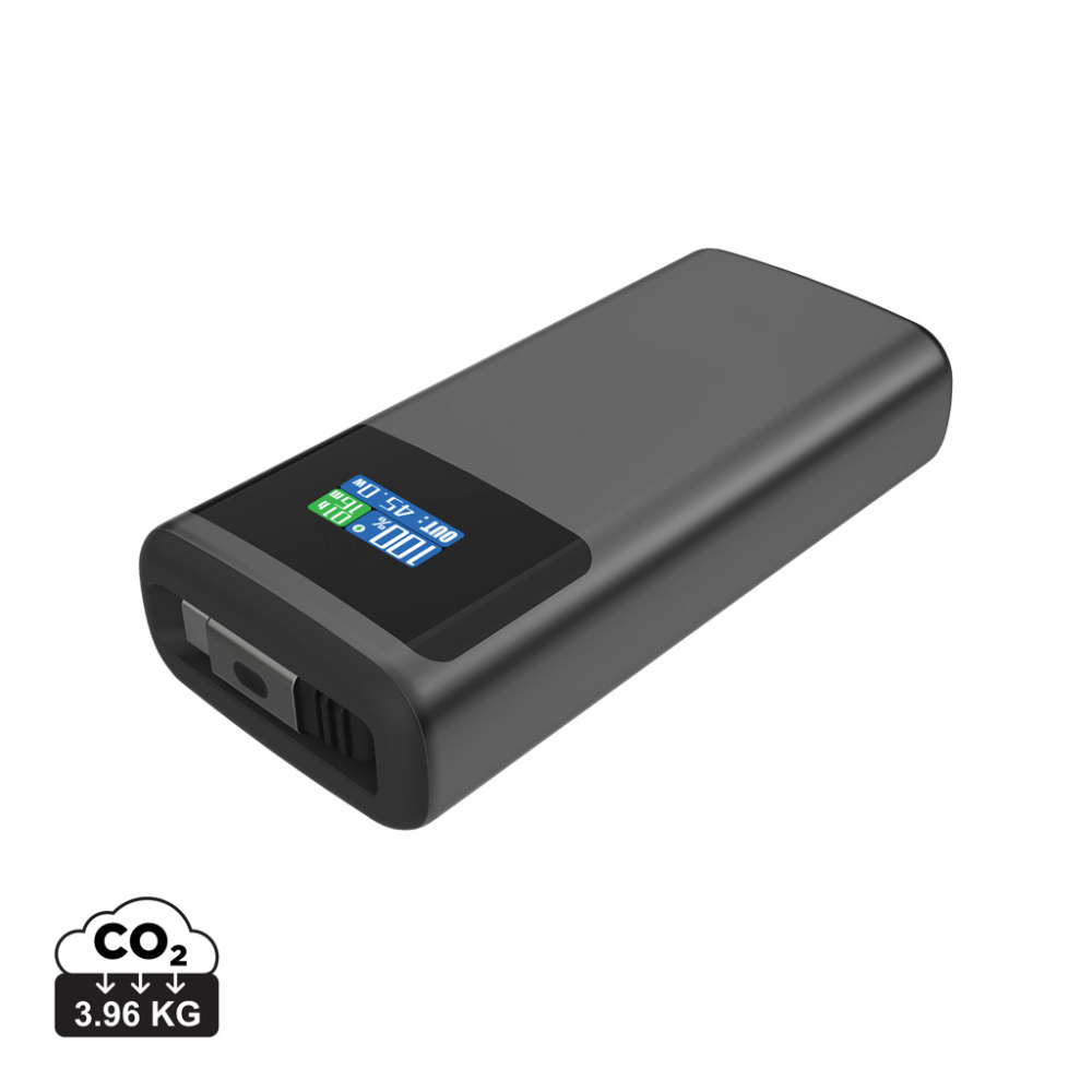 Logotrade liikelahja tuotekuva: Quantum RCS PD45W nopea 10 000 mAh -varavirtalähde näytöllä