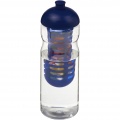 H2O Active® Base 650 ml kupolo dangtelis sportinis buteliukas ir infuzija, Skaidrus/mėlynas