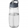 H2O Active® Pulse 600 ml sportinis buteliukas su snapeliu su dangteliu, Skaidri / Storm pilka