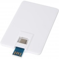 Duo plonas 64 GB USB diskas su Type-C ir USB-A 3.0, Baltas