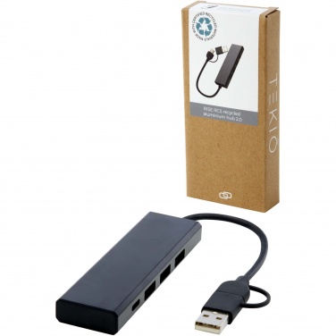 : Rise RCS perdirbto aliuminio USB 2.0 šakotuvas