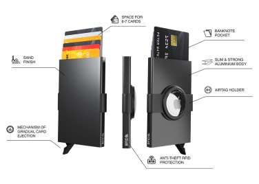 Logotrade reklaminiai produktai nuotrauka: RFID kreditinės kortelės dėklas su "AirTag" laikikliu 2163108