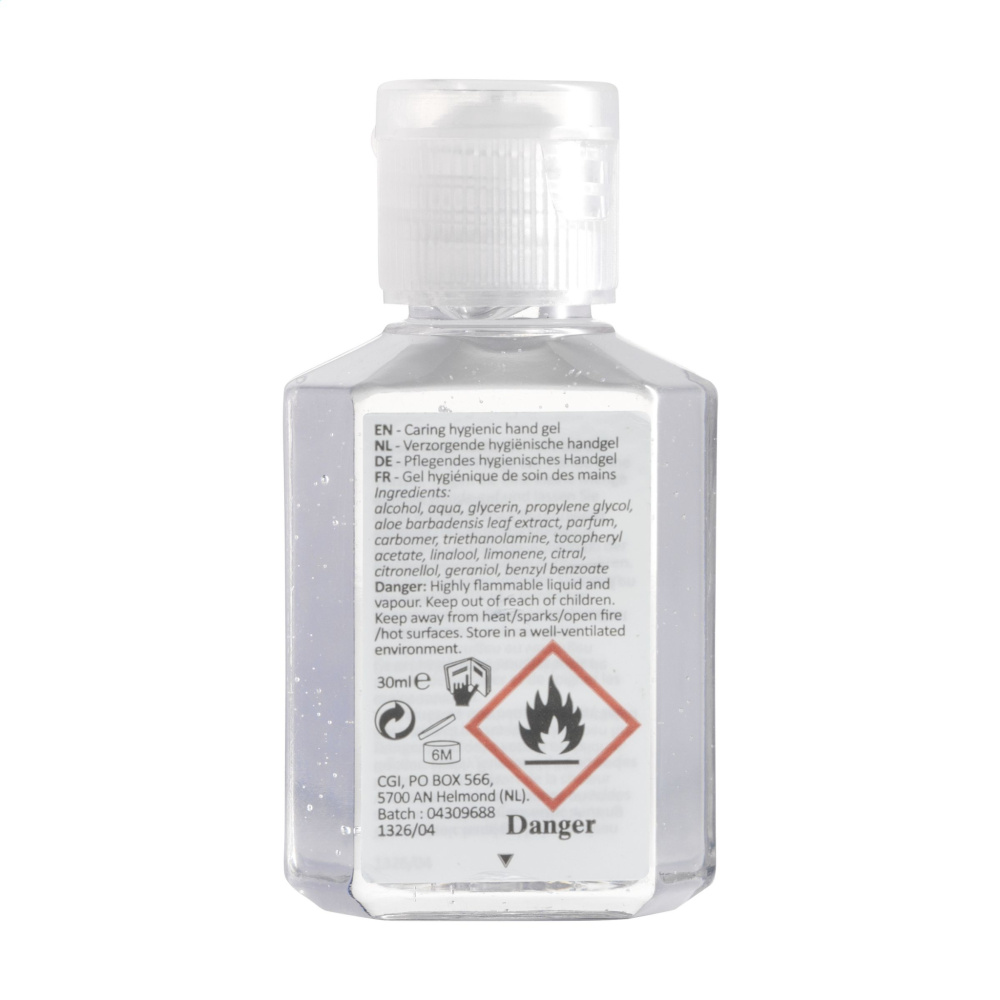 Logotrade reklaminės dovanos nuotrauka: Caring Hygienic Hand Gel 30 ml