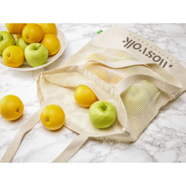 Logotrade verslo dovanos nuotrauka: Natura Organic Mesh Shopper (180 g/m²) pirkinių krepšys