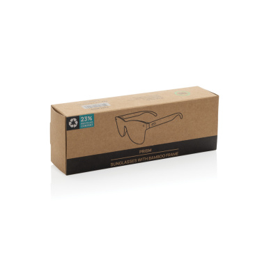 Logotrade firminės dovanos nuotrauka: Prism RCS perdirbto plastiko akiniai nuo saulės su bambuko rėmeliu