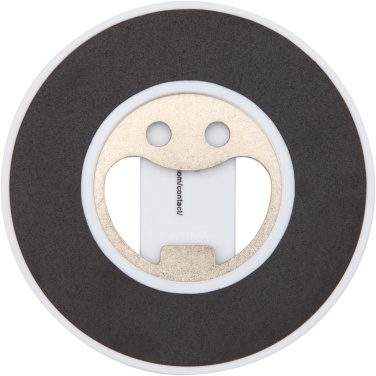 Logotrade reklaminės dovanos nuotrauka: Ain perdirbto plastiko magnetinis telefono stovas su butelių atidarytuvu