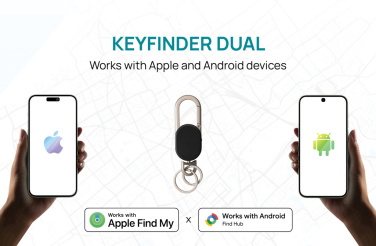 Logotrade dovana nuotrauka: Dviguba raktų pakabukas su „Keyfinder“ funkcija ir vietos nustatymu visame pasaulyje
