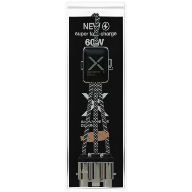 Logotrade dovana nuotrauka: SCX.design C33 60W C tipo įkrovimo laidas su dvigubu šviečiančiu logotipu