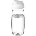 H2O Active® Pulse 600 ml sporta pudele ar pārslēdzamu vāku, Caurspīdīgs / Balts