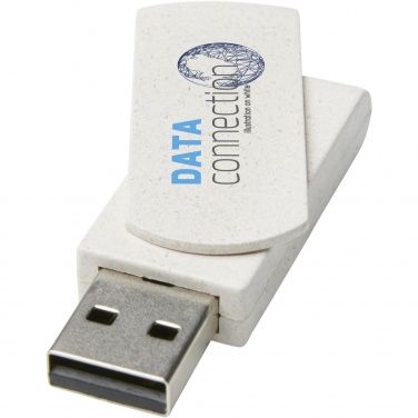 Logotrade ziemassvētku dāvanas foto: Pagrieziet 4 GB kviešu salmu USB zibatmiņas disku