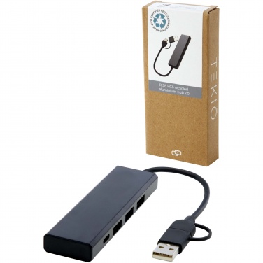 Logotrade biznesa dāvanas foto: Rise RCS pārstrādāta alumīnija USB 2.0 centrmezgls