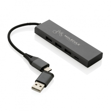 : Terra RCS pārstrādāta alumīnija centrmezgls ar 3 USB pieslēgvietām