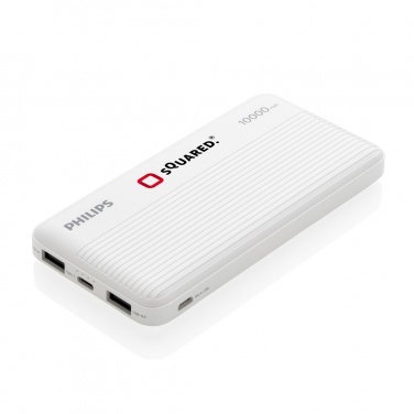 Logotrade korporatīvās dāvanas foto: Philips 10 000 mAh plānā jaudas banka