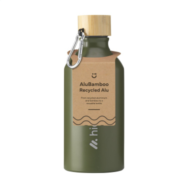 Logotrade korporatīvās dāvanas foto: AluBamboo GRS Recycled Alu 500 ml ūdens pudele