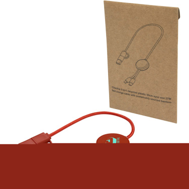 Logotrade dāvanas foto: Citala 5-in-1 pārstrādāta plastmasas 30 cm datu sinhronizācija un 27W ātrās uzlādes kabelis